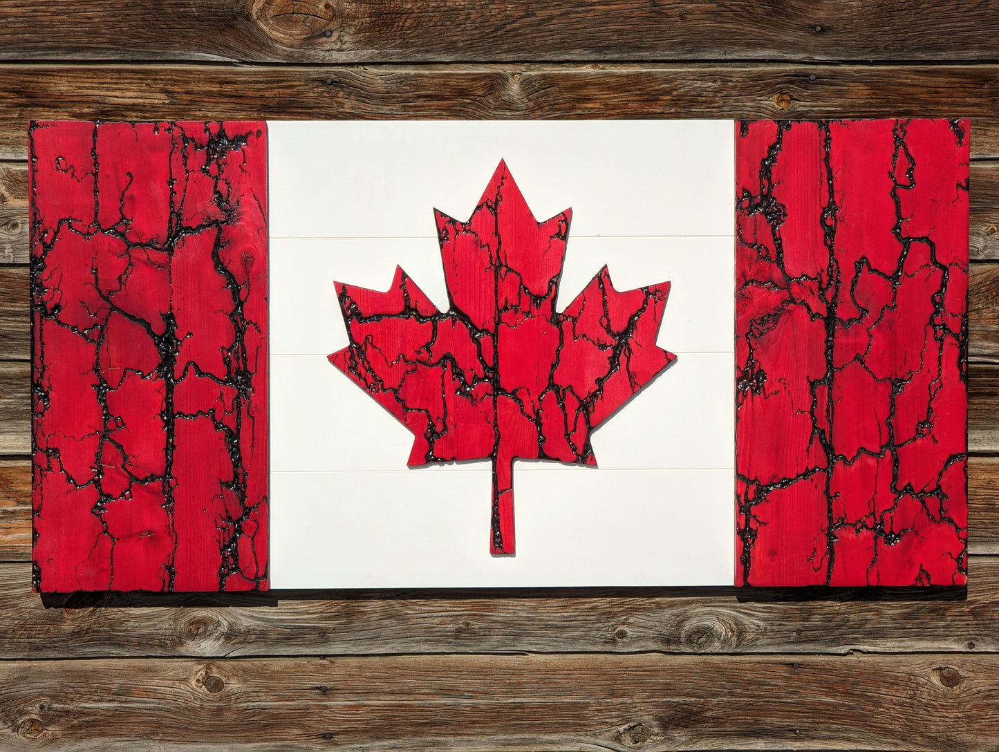 Fractal Wooden Canadian Flag