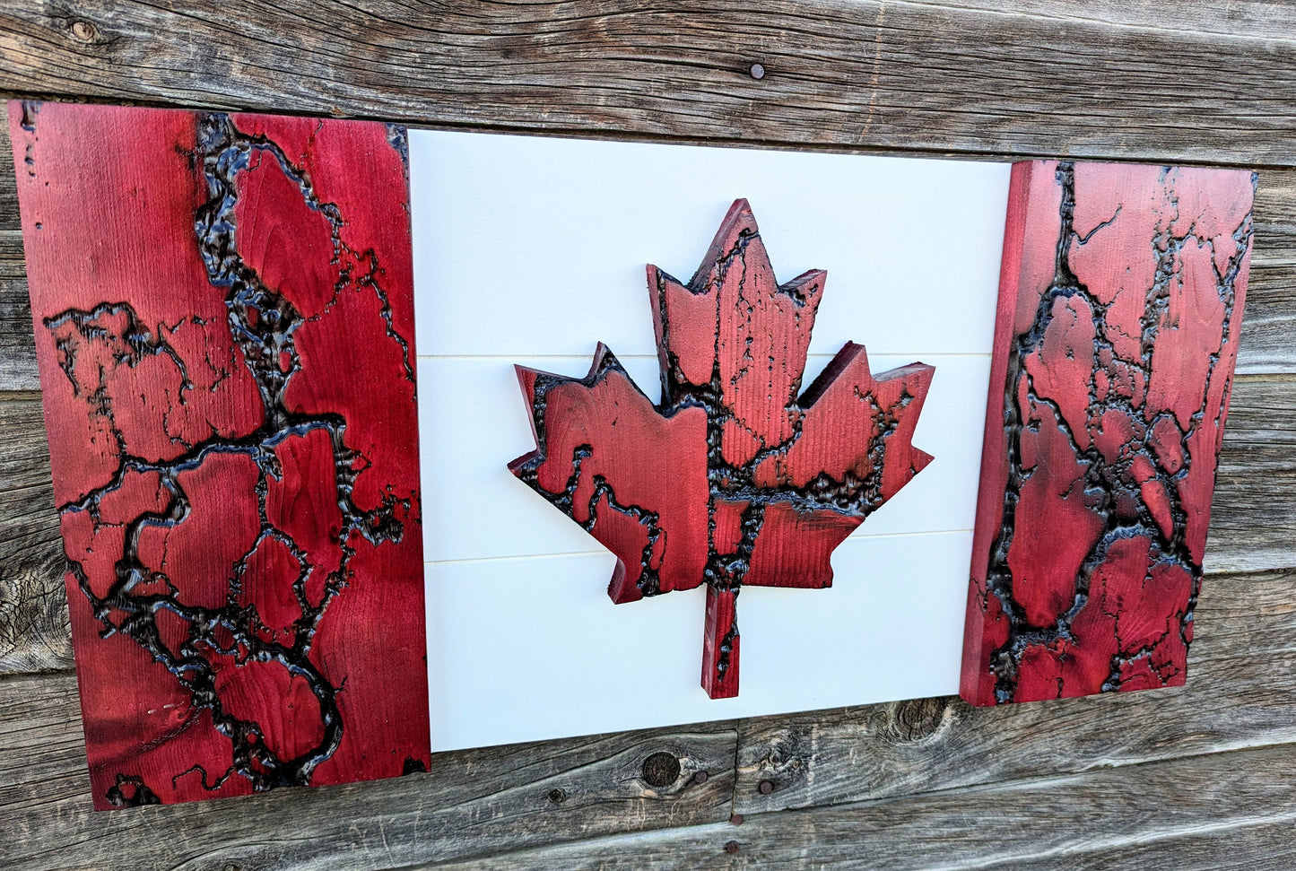 Fractal Wooden Canadian Flag