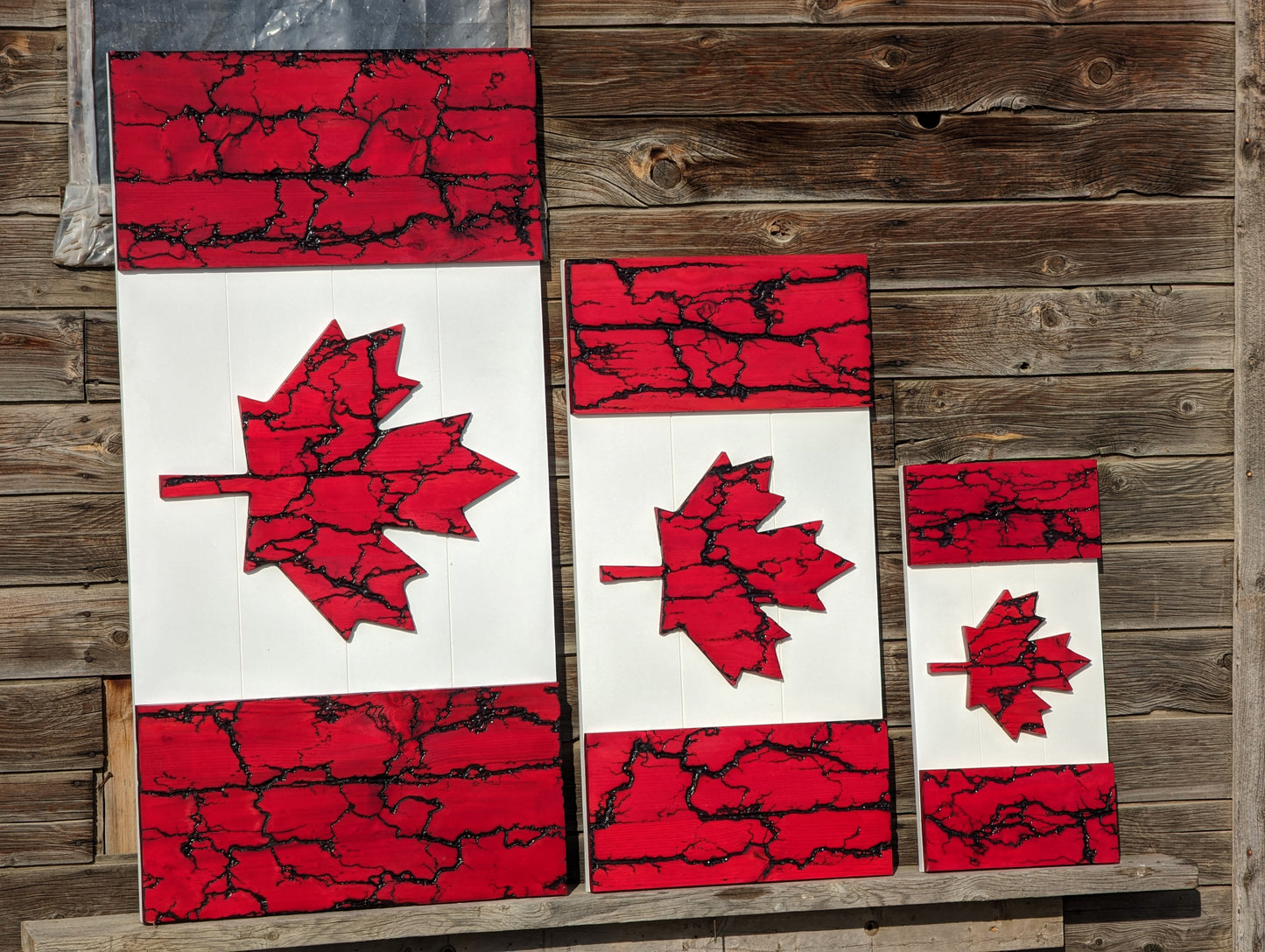 Fractal Wooden Canadian Flag