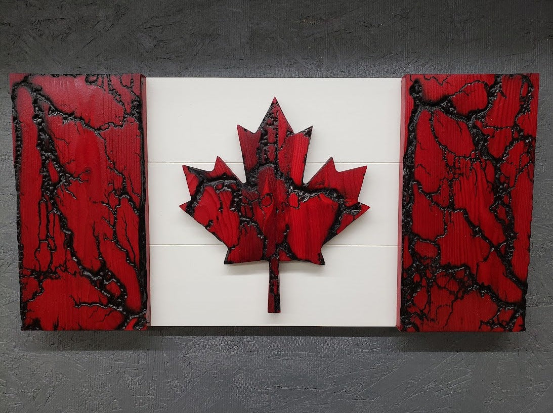 Fractal Wooden Canadian Flag
