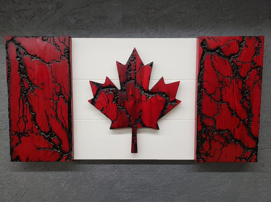 Fractal Wooden Canadian Flag