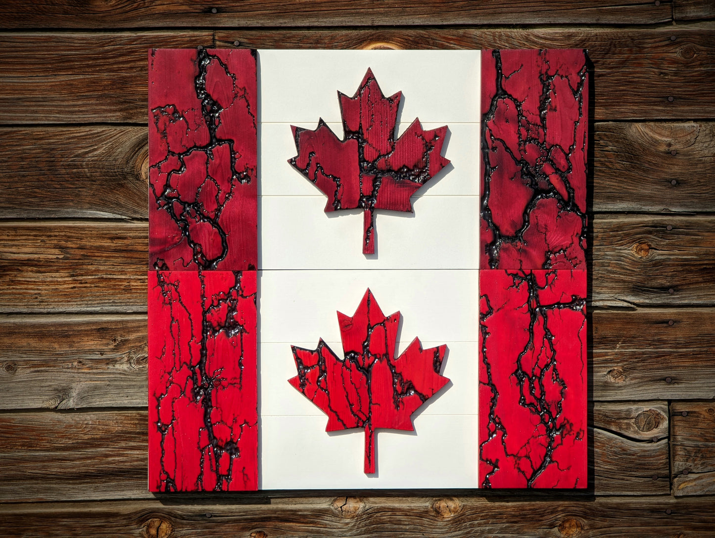 Fractal Wooden Canadian Flag