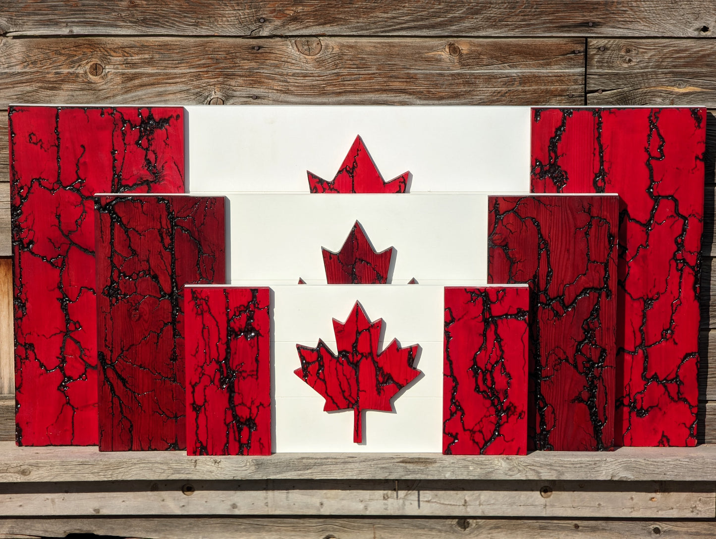 Fractal Wooden Canadian Flag